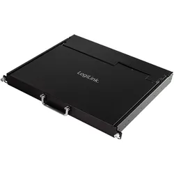 LogiLink 17" LCD KVM Konsole mit KVM Switch, 8 Port, schwarz, KVM Switch, Schwarz