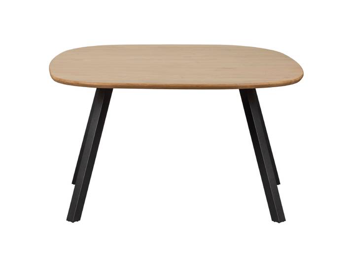 Table À Manger En Chêne Fsc Pieds Métal Noir 130x130cm Tauro