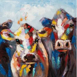 Keilrahmenbild BUNTE KÜHE (LB 60x60 cm) - bunt - LB 60x60 cm