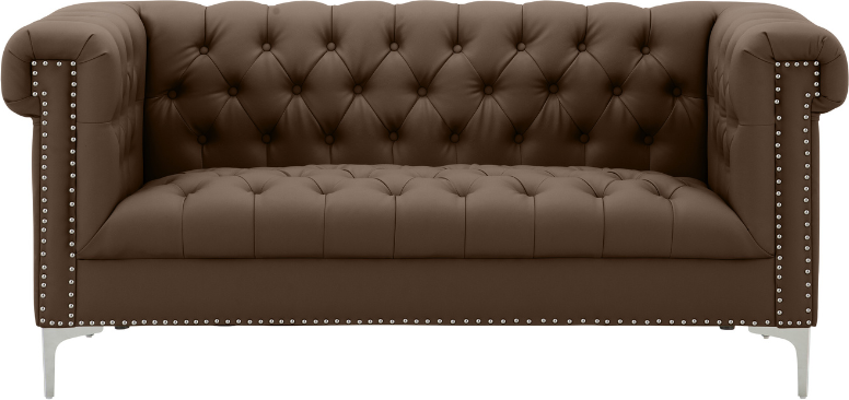 B2B Partner Zweisitzer-Sofa Leder RICK, 2 Plätze, braun