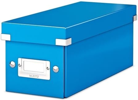 Leitz 6041 WOW Caixa de Armazenamento CDs Azul Metálico   Para 30 CDs