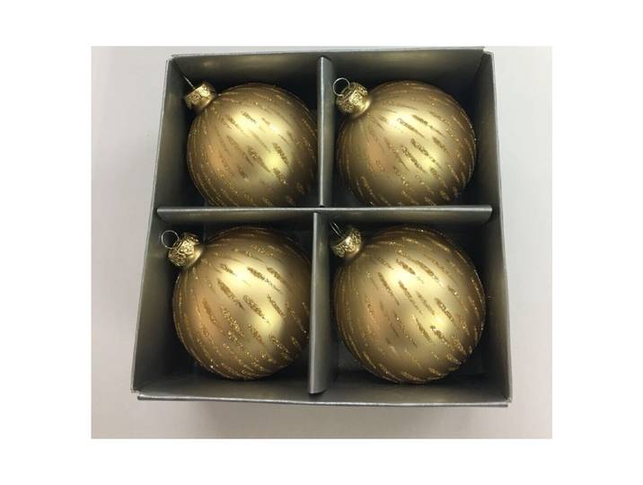 4er Set Baumkugeln gold matt