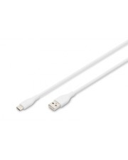 DIGITUS USB-C Silicone charging cable USB-A 0.5m USB 2.0 60W white Kabel Digital/Daten 0,5 m (AK-300340-005-W)