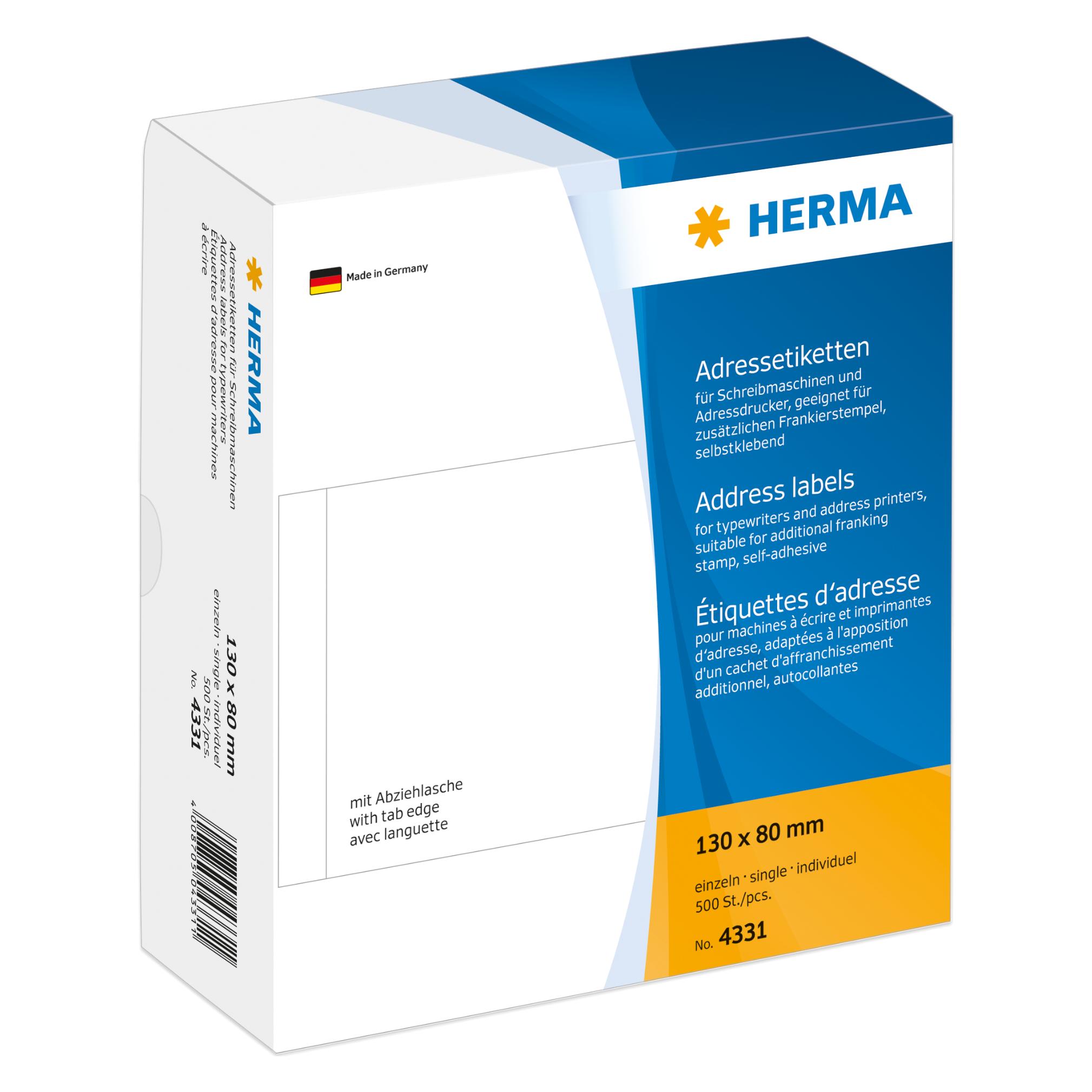Herma Adressetiketten für Schreibmaschinen (4331)