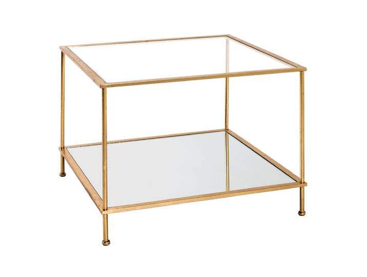 Beistelltisch 60 x 60 cm Glas/goldfarbig