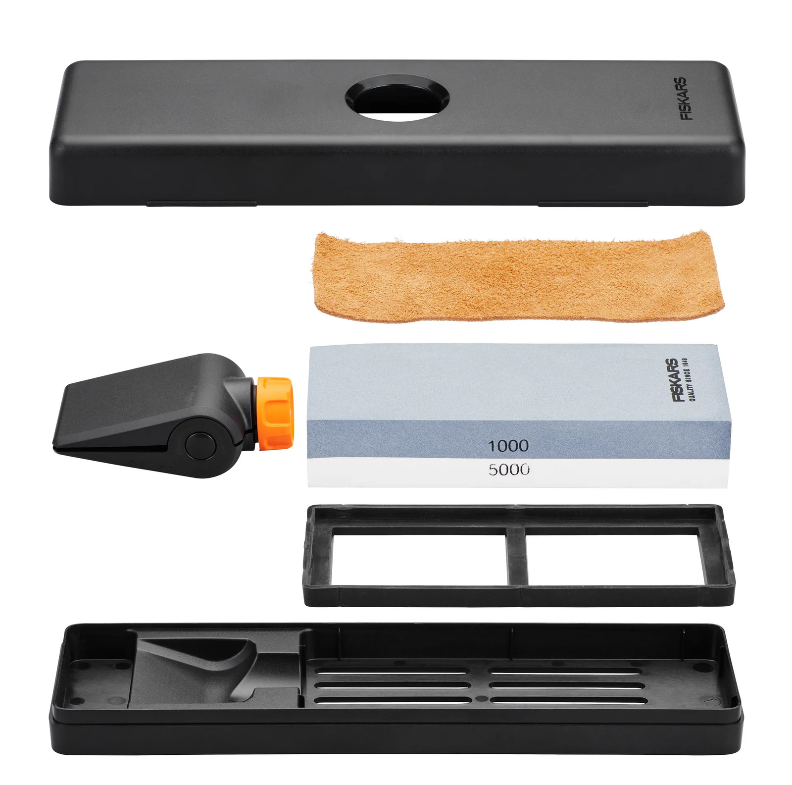 Fiskars slijpsteenset Zwart-oranje