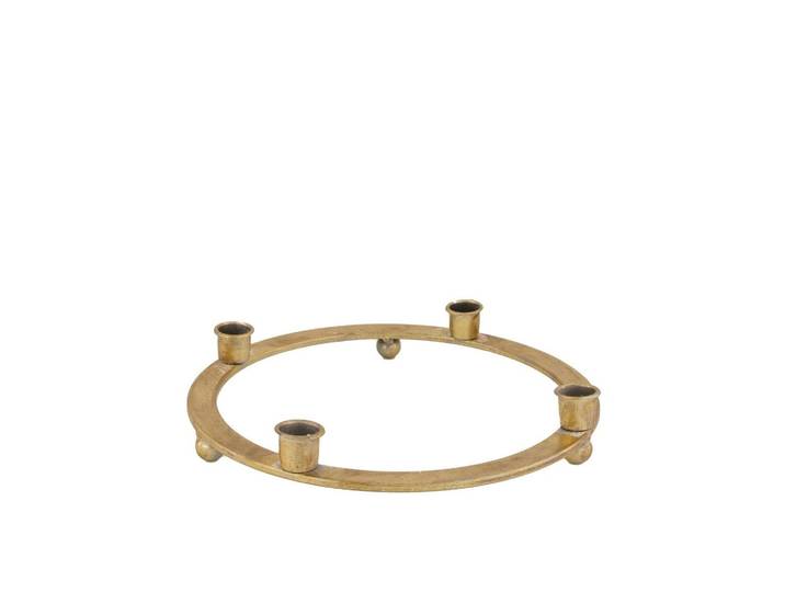 Adventsleuchter CHALET CHALET Niata Kein , gold, B:28cm H:5cm, Metall, Kerzenhalter, Adventsleuchter