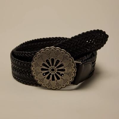Lucky Brand Woven Concho Belt - Women's Accessories Belts in Black, Size L
