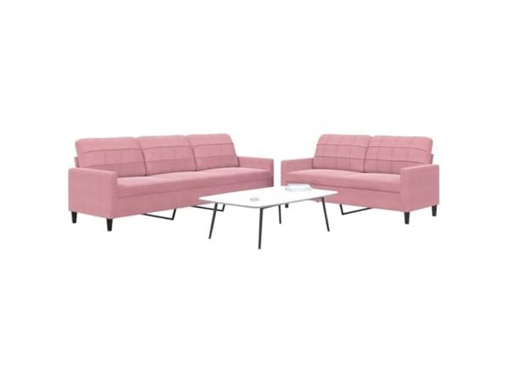 YUTAASU 2-TLG. Sofagarnitur mit Kissen Rosa Samt Metallgestell, Dick gepolstert, Modernes Design, Bequeme Armlehnen