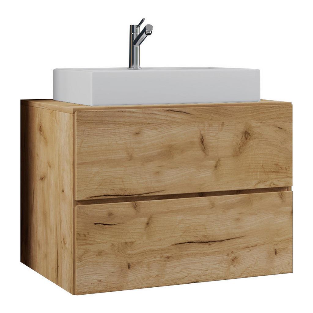 Mid.you Waschtischkombi , Honigeiche , Holzwerkstoff , 2-teilig , 2 Schublade(n) Schubladen , 60 cm , hängend , Badezimmer, Waschbecken & Armaturen, Waschtische