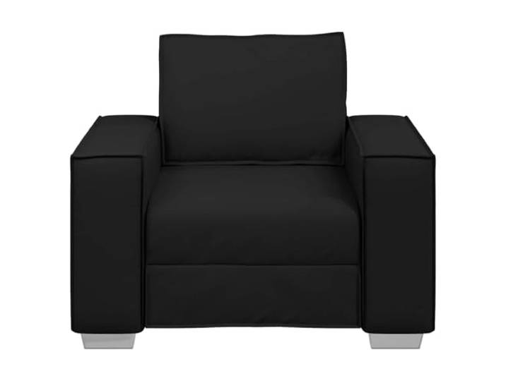 KTHLBRH Sessel Wohnzimmer Schwarz Kunstleder 100 cm Minimalistisches Design, Metallrahmen, bequemer Schaumstoff, Verwendung im Innenbereich