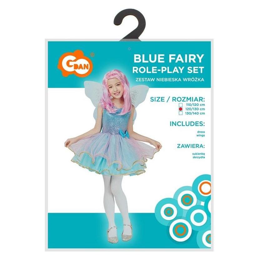 GoDan Blaues Feenkostüm für Kinder, Grösse 120/130 cm (122) (58212654)