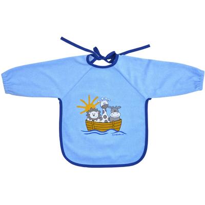 Lätzchen WÖRNER "Arche hellblau Ärmellätz beschichtet", Baby, blau (hellblau), Obermaterial: 100% Baumwolle, Lätzchen, mit Ärmeln, beschichtet, schützt vor durchnässen