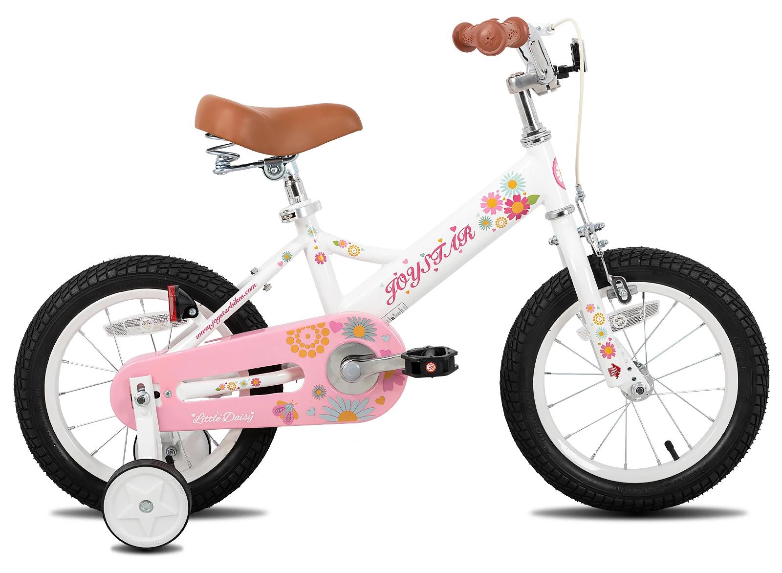 Little Daisy - Kinderfahrrad 40 cm für Mädchen 2-7 Jahre - Stahlrahmen & Starrgabel - Alufelgen - Puppensitz & Streamer - Fahne & Nummernschild - Weiß