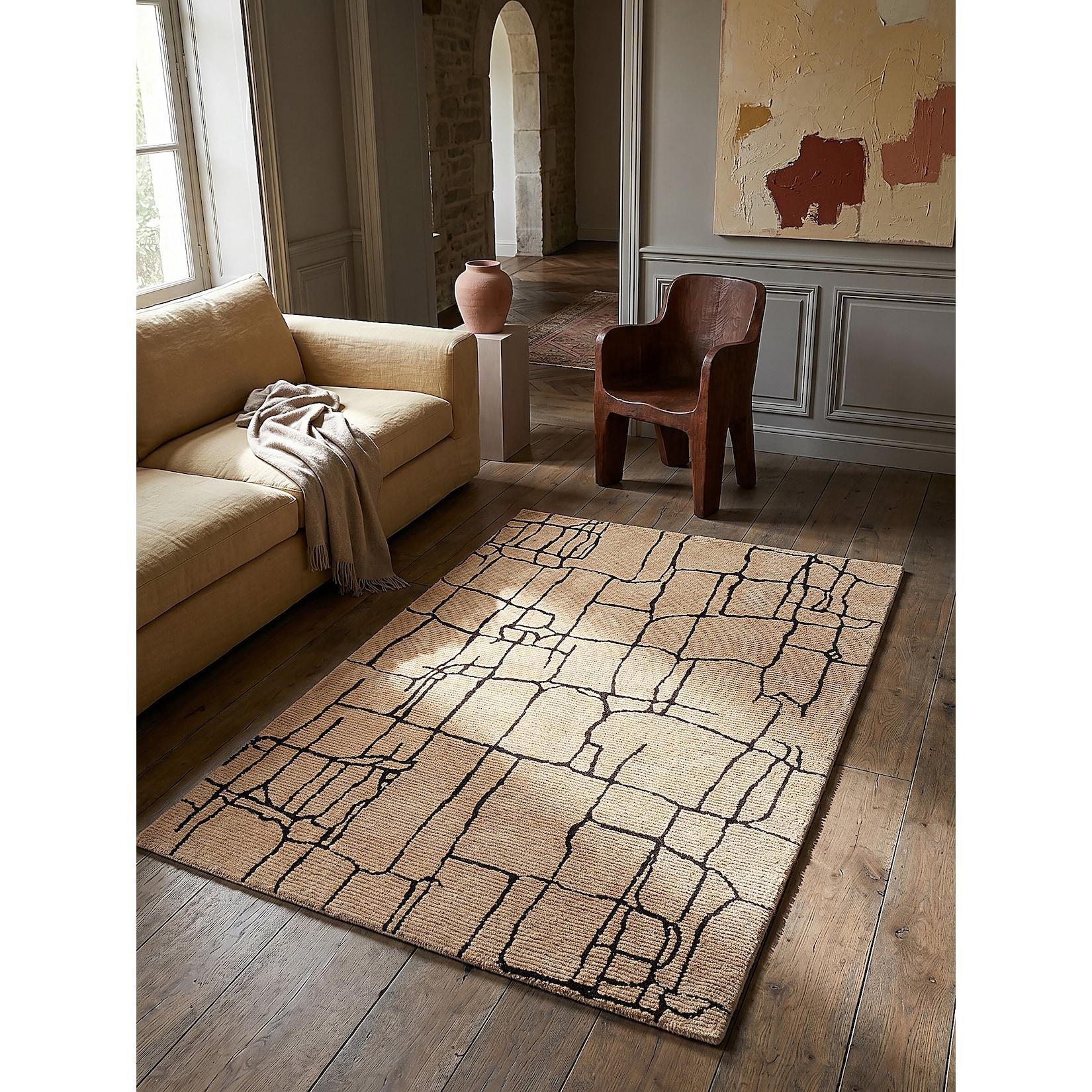 Teppich abstrakt Creme-Schwarz 160 x 230 cm - ARLEN Kadima Design