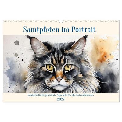 Samtpfoten im Portrait (Wandkalender 2027 DIN A3 quer), CALVENDO Monatskalender