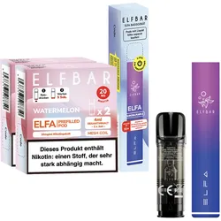 ELFBAR ELFA Aurora Purple Starterset + Pods Watermelon 2,0% je 2 Pods, 2er Pack