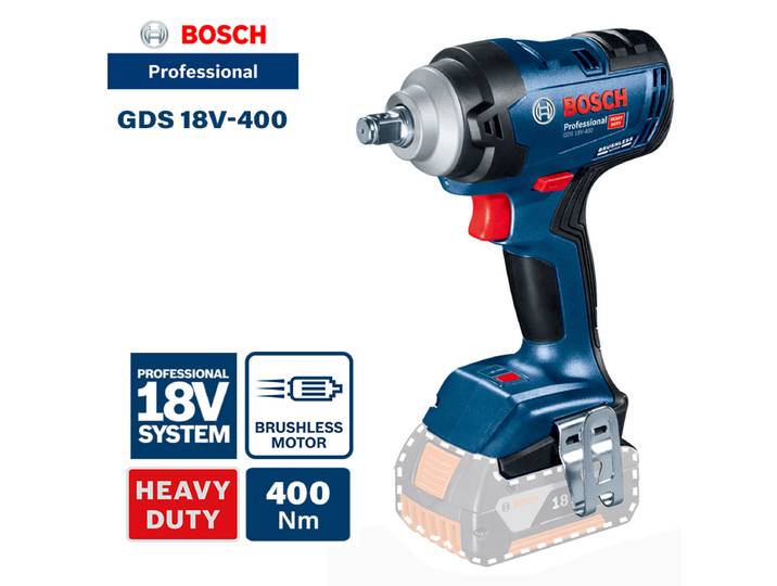 ‌ Clé à chocs sans fil Bosch GDS 18V-400 18V, clé électrique sans balais, outil électrique à couple élevé, clé professionnelle au lithium-ion