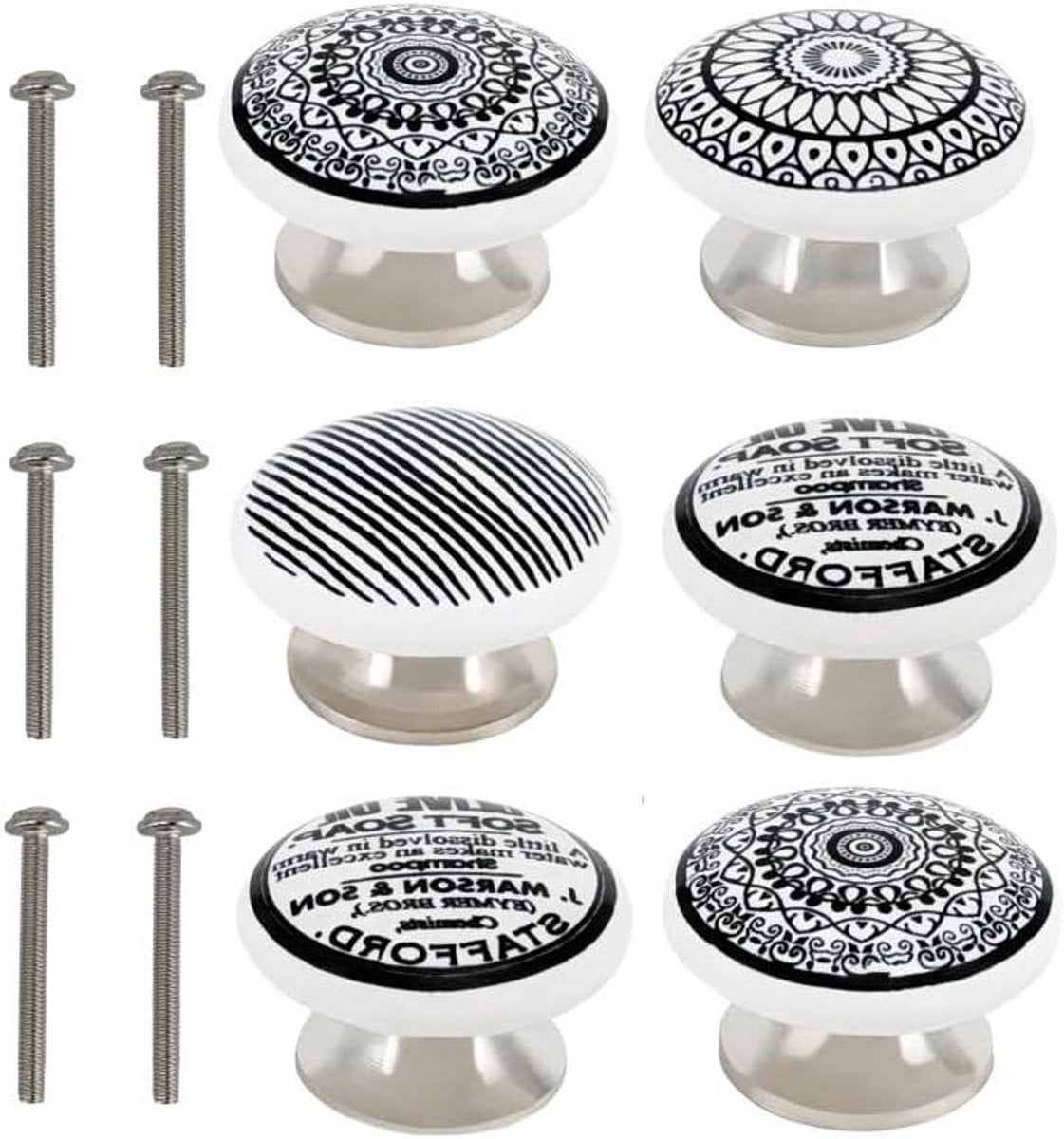 Keramische Knop Set voor Meubels en Lades - 4 cm Diameter
