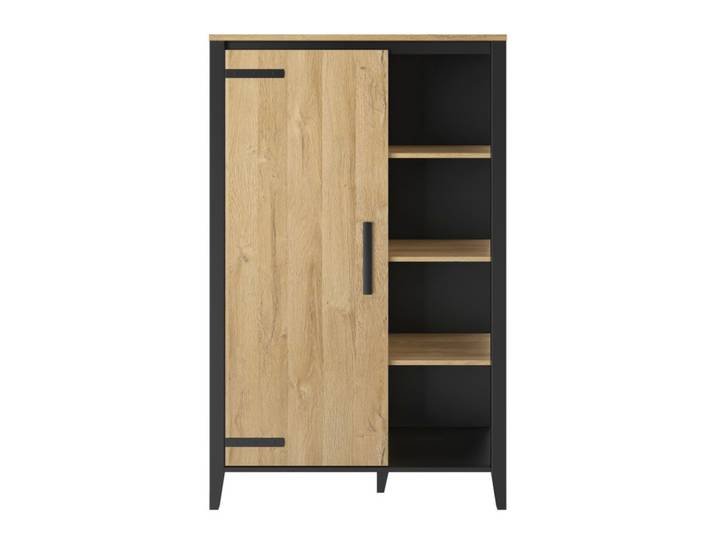 Buffet haut 1 porte CORK imitation chêne/noir