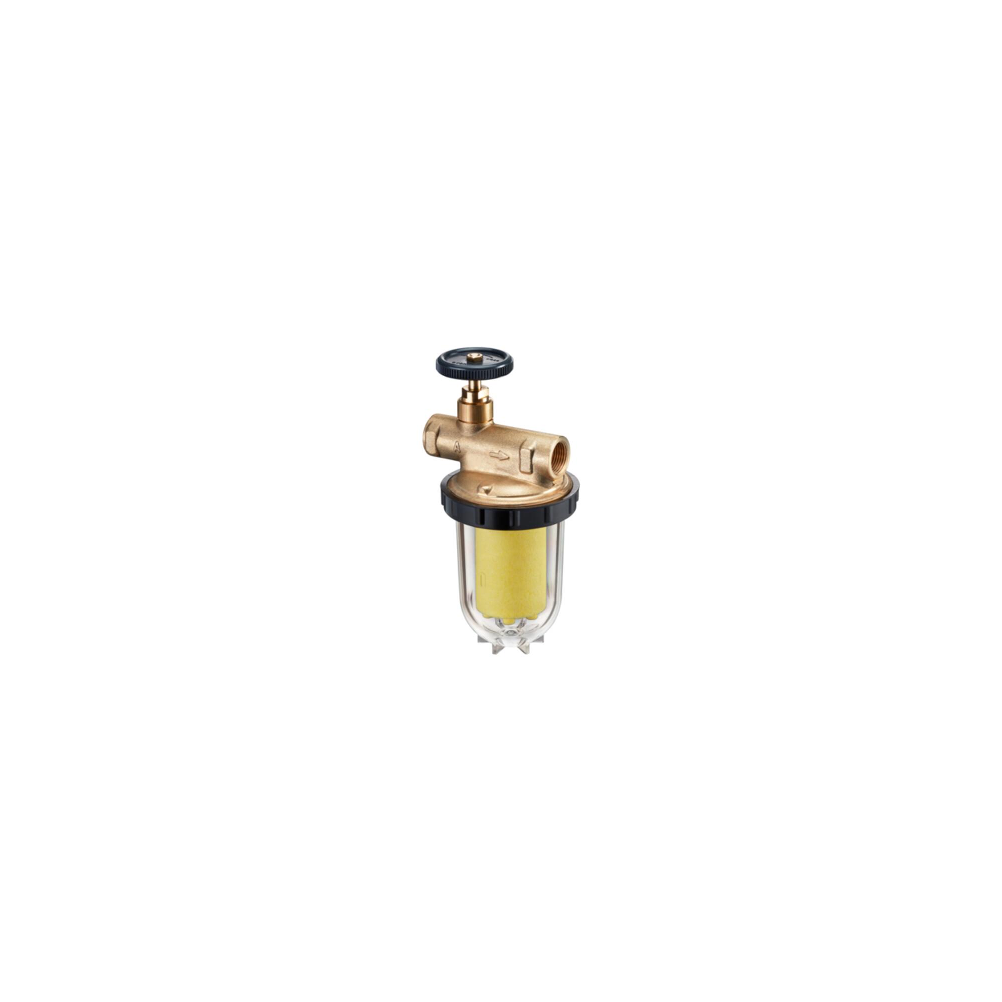 Oventrop Einstrang-Heizölfilter Oilpur E A mit Absperrung, Edelstahl 100-150 my (2123103)