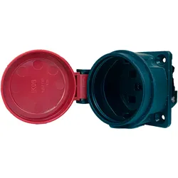 Anbausteckdose 16A 230V IP55 Einbausteckdose Schutzkontakt rot Schweizer System T25 PCE 1325