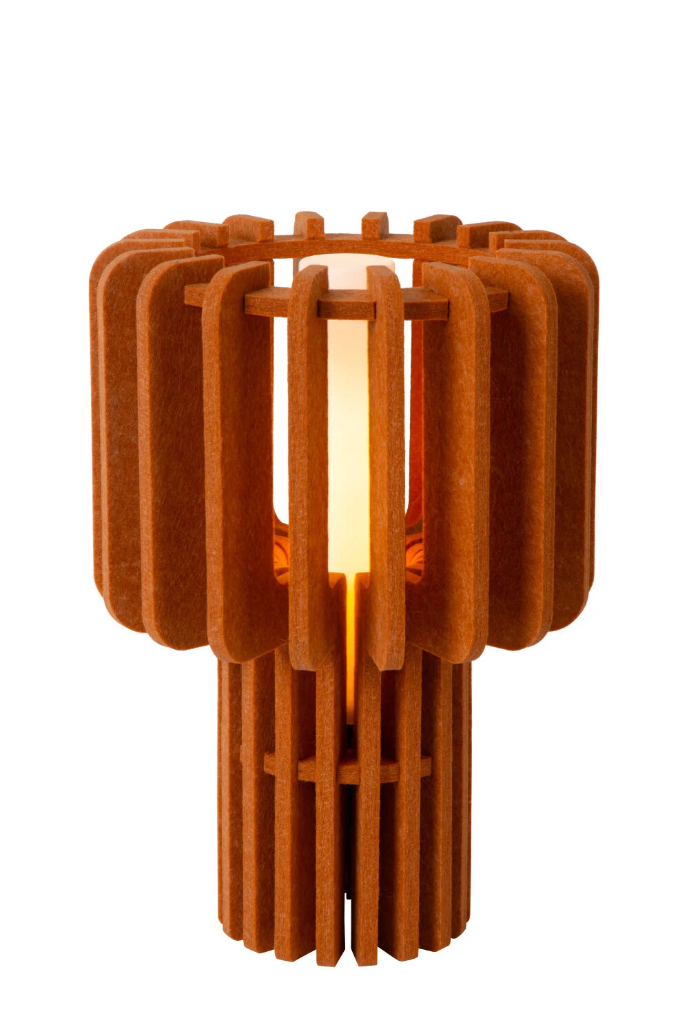 Lucide ROLLO Design Tafellamp Terracotta en Bruin met Textiel en Glas - E27