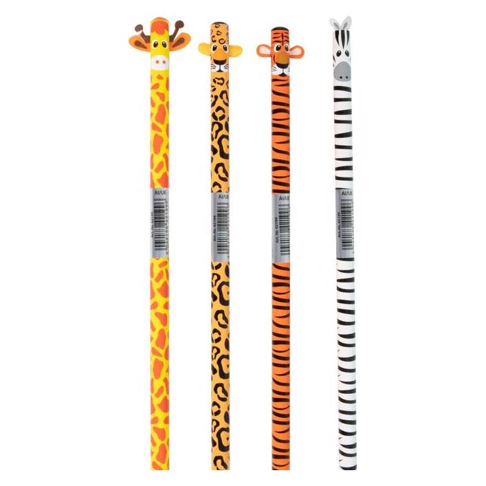 Magni STYLEX Bleistift HB Dschungeltiere 4fach sortiert (HB, 1x) (42199)