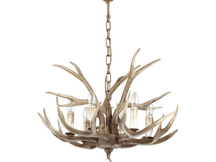 Ideal Lux Hängeleuchte Chalet, Braun, Metall, Kunststoff, Holz, 65 cm, Lampen & Leuchten, Innenbeleuchtung, Hängeleuchten, Pendelleuchten