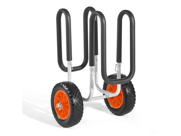 VEVOR Chariot de Kayak Chariot Transport Canoë Détachable avec Roues PleinesAjustable Pied de Support Antidérapant pour Kayaks Canoës Planches à Pagaie Tapis Flottants Bateaux