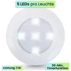 Casativo, Möbelleuchte, LED Unterbauleuchten 6er Set mit Fernbedienung & Touch - Batteriebetrieben Dimmbar Neutralweiss (80 lm)