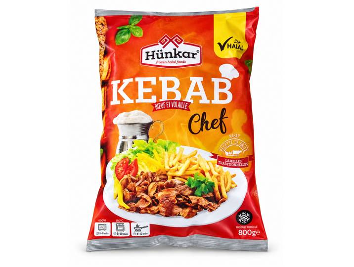 HÜNKAR Kebab Chef au Bœuf &amp; Volaille Halal 800g