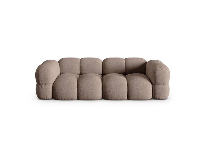 Cosmopolitan Design Sofa Loretto aus strukturiertem Stoff cappuccino 4 Sitzplätze, Cappuccino, 100x68x250 cm, Wohnzimmer, Sofas & Couches, Sofas