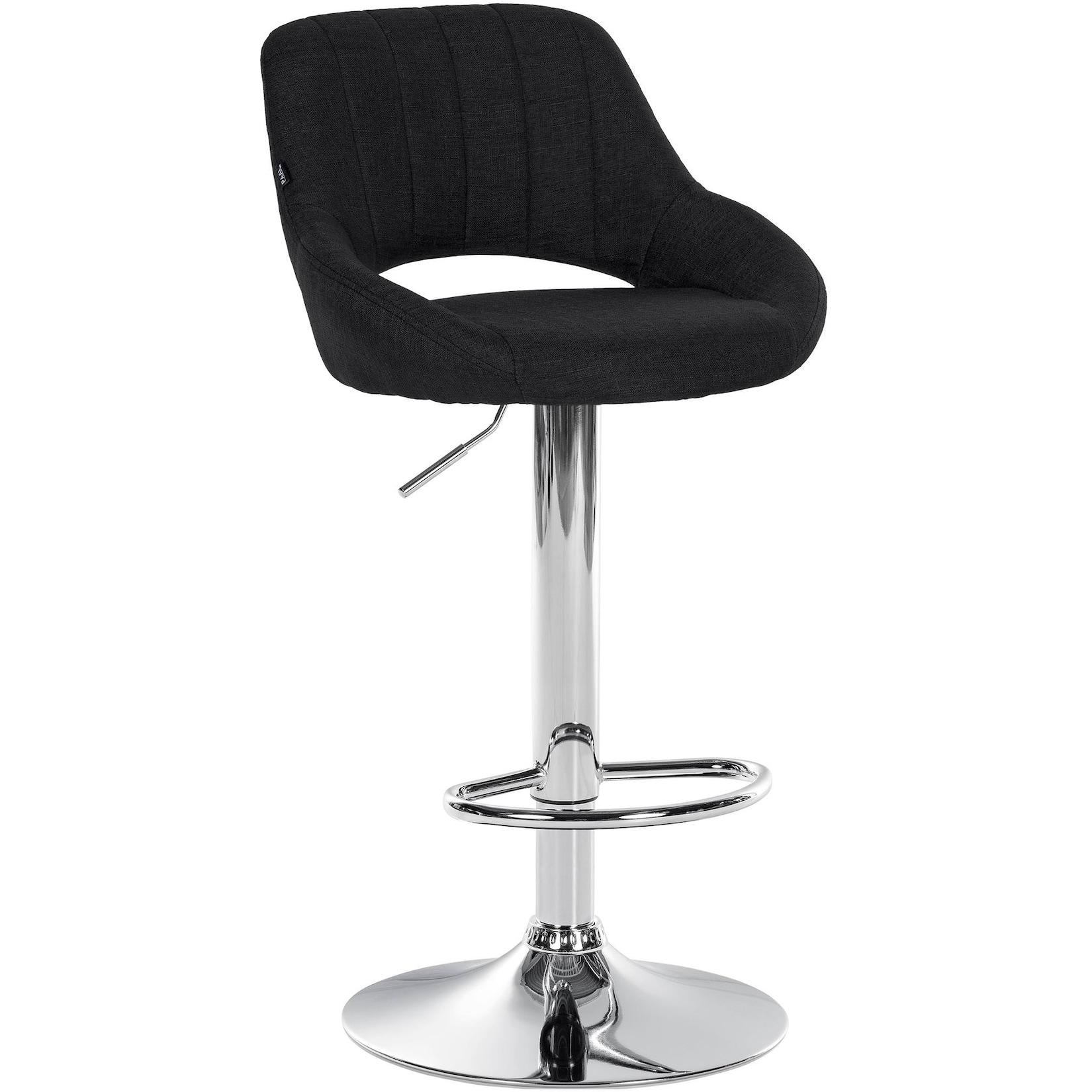 CLP Barhocker Milet Stoff chrom - Farbe: schwarz, Gestellfarbe: chrom