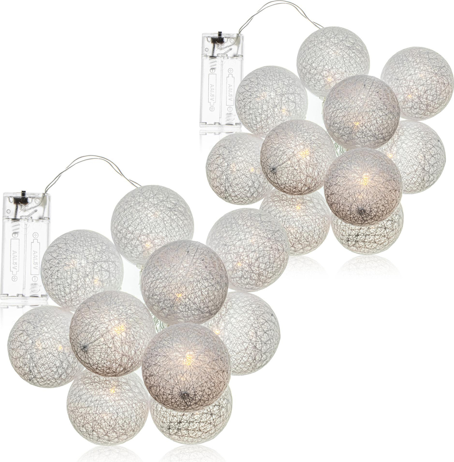 COM-Four 2x LED-lichtketting Kogel Scandinavisch design met 10 LED's