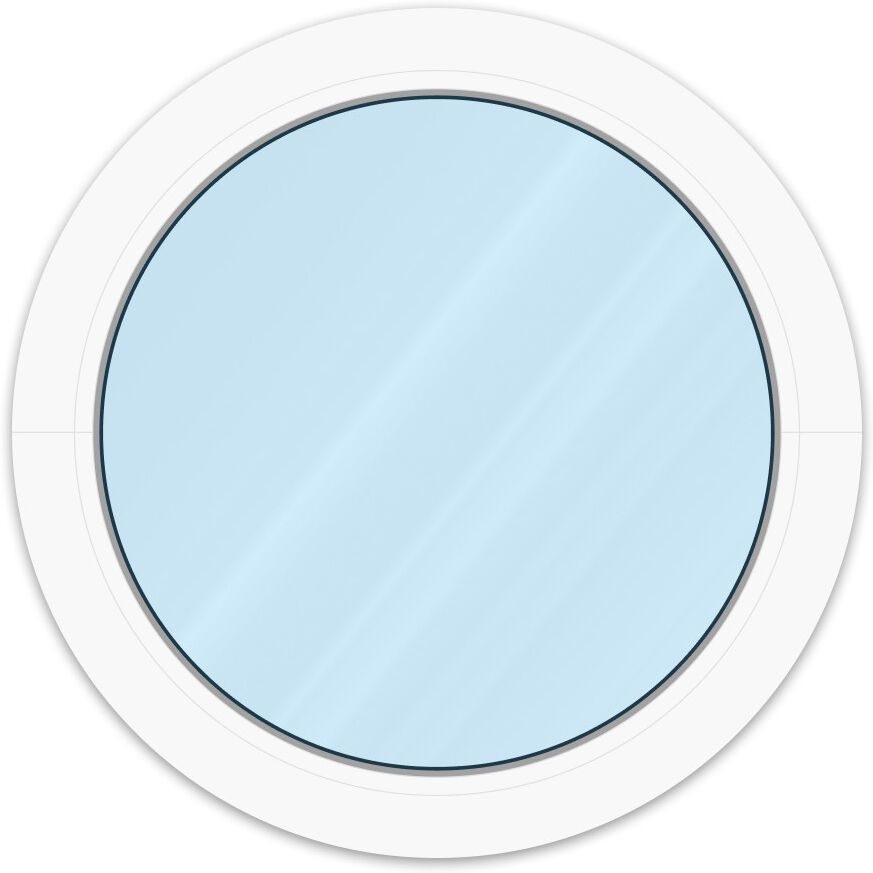 fenetre24.com Fenêtre ronde, oeil de boeuf avec vitrage fixe, Bois, Classique IV 68, blanc, 635 x 635 mm, configurer individuellement