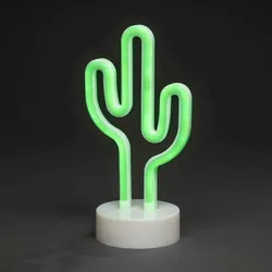 KONSTSMIDE LED Schlauchsilhouette Kaktus, 6h Timer, 90 grüne Dioden, Innen, Batterie: 3 x AA 1,5V (exkl.)
