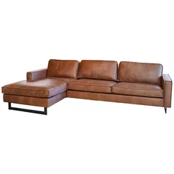 ECKSOFA VILNIUS Braun Lederfaserstoff