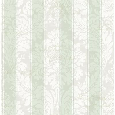 Seabrook Designs Koharu Damask Stripe Unpasted Wallpaper