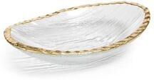 Zodax Cassiel Clear Bowls with Jagged Gold Rim, Set of 3