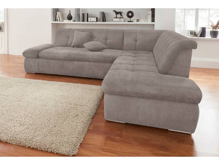 DOMO collection Ecksofa MORIC Massiv! - Belastbar bis 140 kgxSitz, hochwertig & komfortabel, XXL, L-Form, inkl. Zierkissen