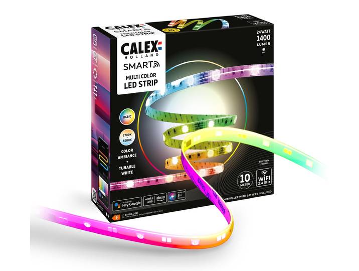 Calex Smart LED-Streifen 10M, RGBIC, Kürzbar, Dimmbar, Musiksync