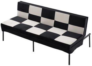 Klair Living Velvet Upholstered Futon Sofa with Adjustable Backrest