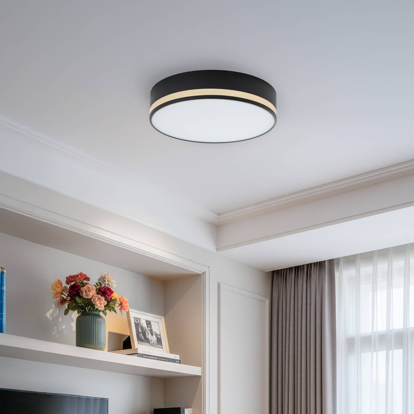 Deckenlampe Amore Argon, dimmbar, schwarz, für Küche, Metall, Deckenlampe