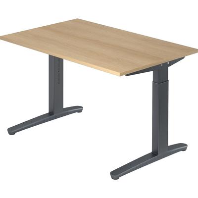 Hammerbacher Schreibtisch C-Fuß 120x80cm Eiche/Graphit
