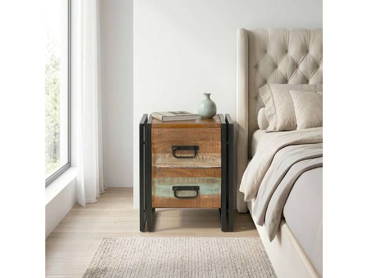 Table de chevet industrielle en bois