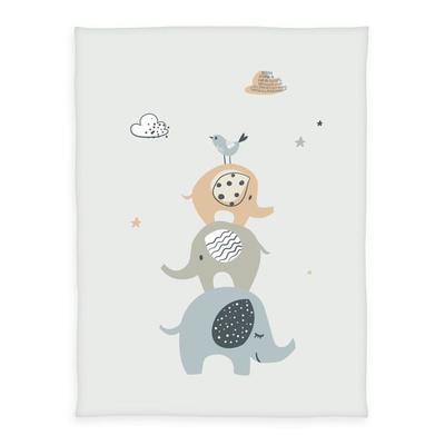 babybest® 1440261014 - Elephants Microfaserflausch-Decke, 75 x 100 cm, 100% Polyester