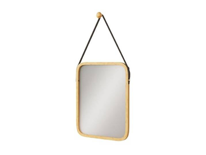 Vicco Spiegel Mirno , Bambus 34 x 41.5 cm Mit Aufhängeriemen · Moderne Spiegelform · Dekoratives Wanddesign · Vielseitig einsetzbar