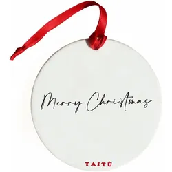 Taitù, Christbaumschmuck, Home Feelings Porzellananhänger MERRY CHRISTMAS