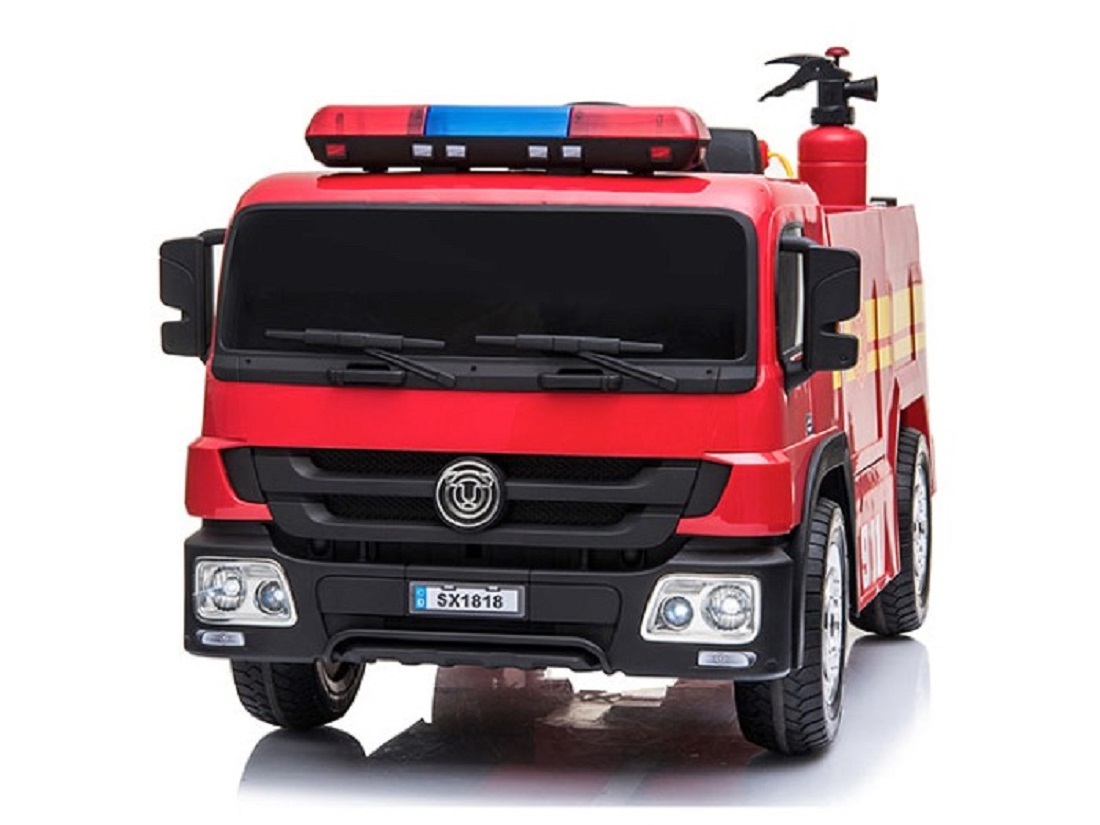 Kinder Elektroauto Feuerwehrauto 12V, zwei Motoren, Audio, LED, FB